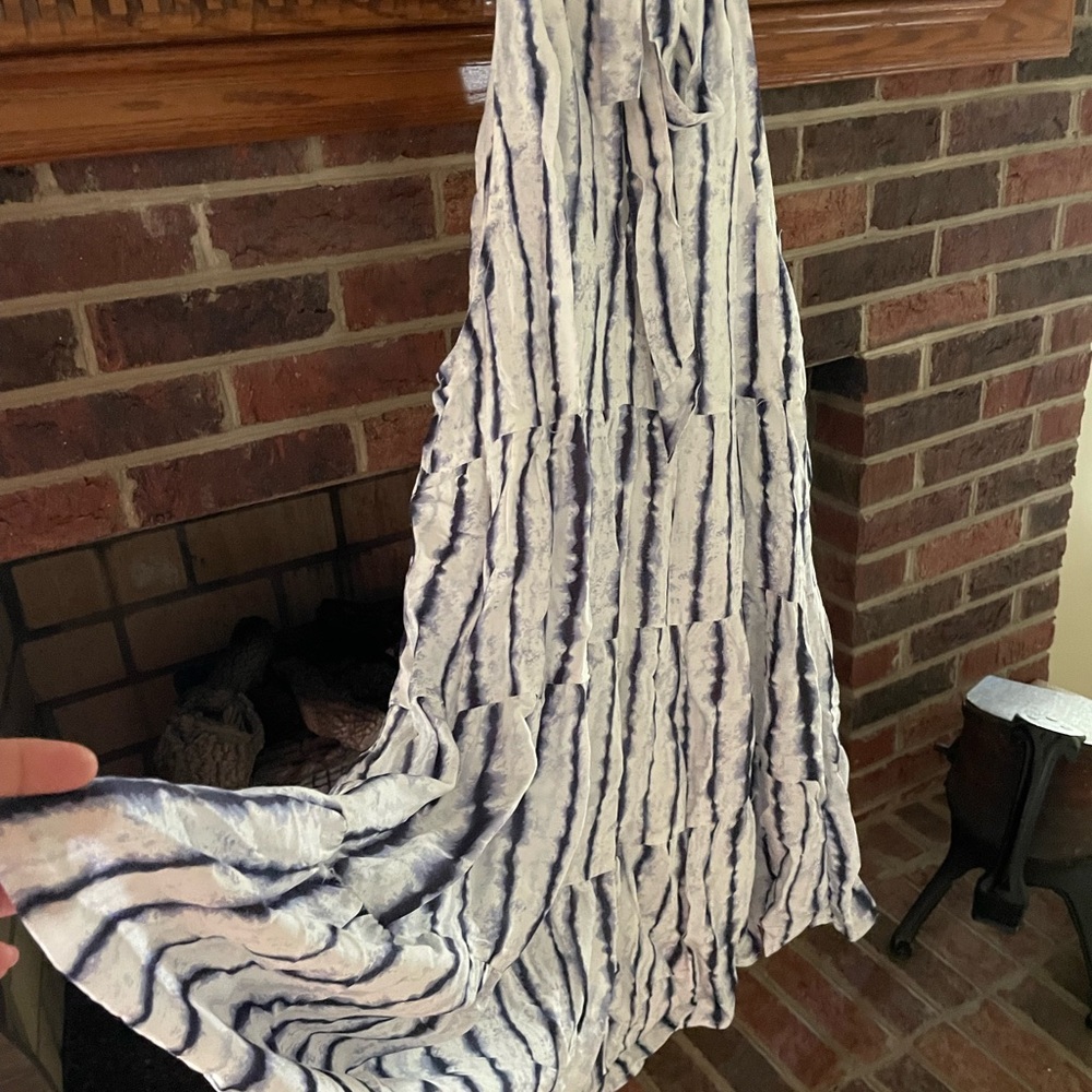 Fate Ladies large cream and tie dye tiered sundress